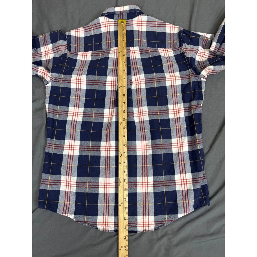 Brooks Brothers Red Fleece Youth Large Plaid Button Down Shirt Blue Red White